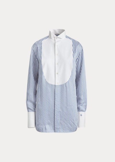 Women's Ralph Lauren Damien Striped Satin Shirts | 472310ASP